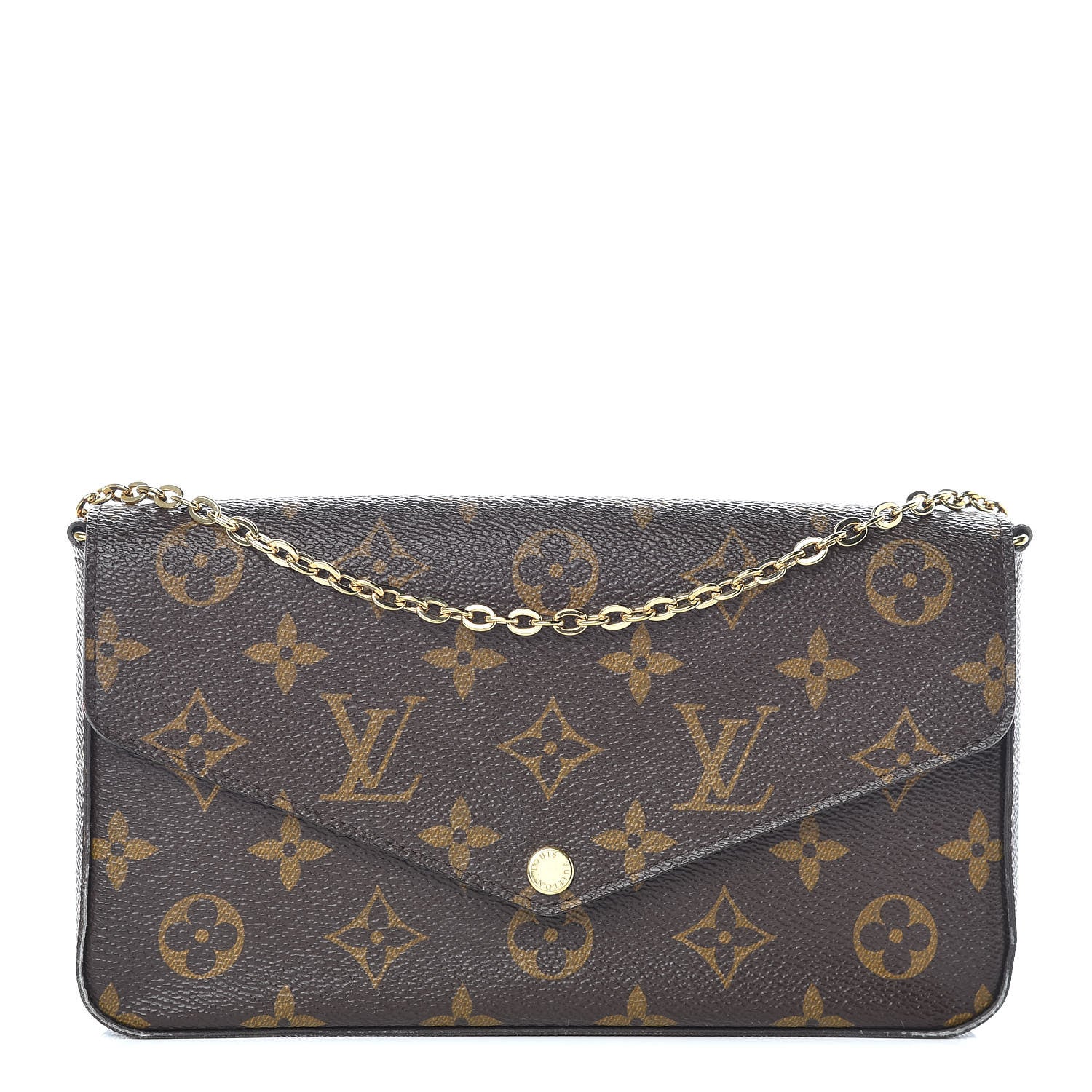 Louis Vuitton Monogram Pochette Felicie Chain Wallet Fuchsia 2 of 12