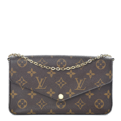 Louis Vuitton Monogram Pochette Felicie Chain Wallet Fuchsia 2 of 12