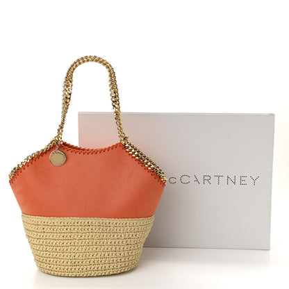 Stella McCartney Shaggy Deer Raffia Medium Half & Half Tote Bag Bright Orange 11 of 11
