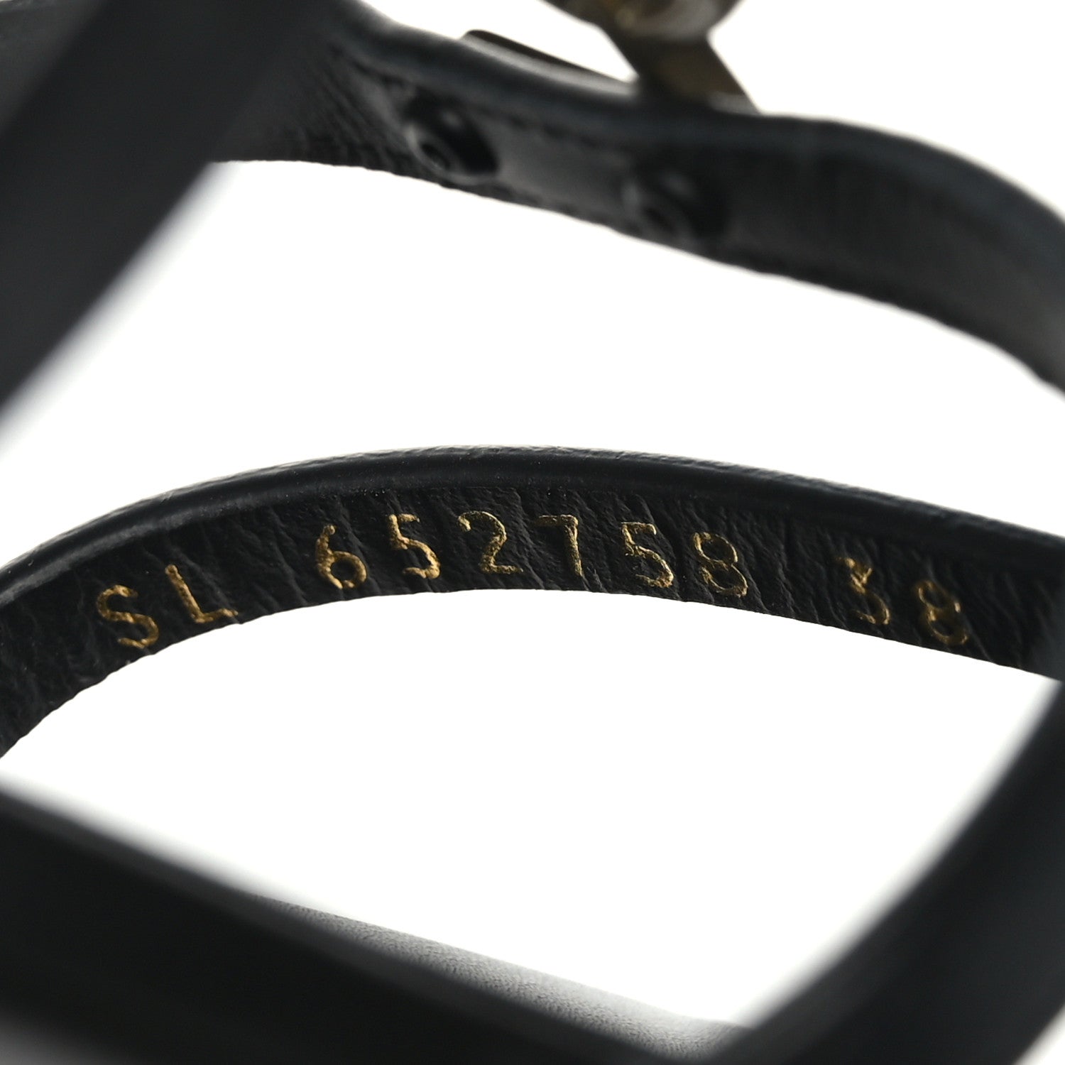 Saint Laurent Calfskin Cassandra Monogram Sandals 38 Black 6 of 8