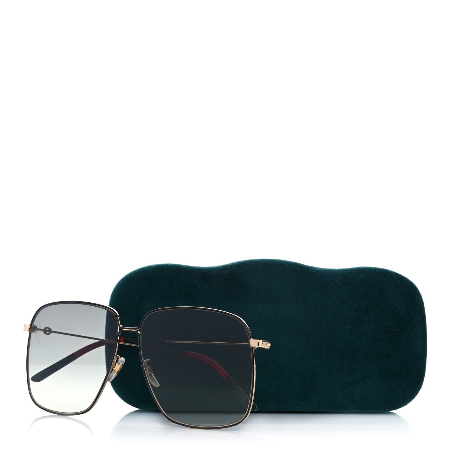 Gucci Rectangular Frame Interlocking G Sunglasses GG0394S Green Red 8 of 8