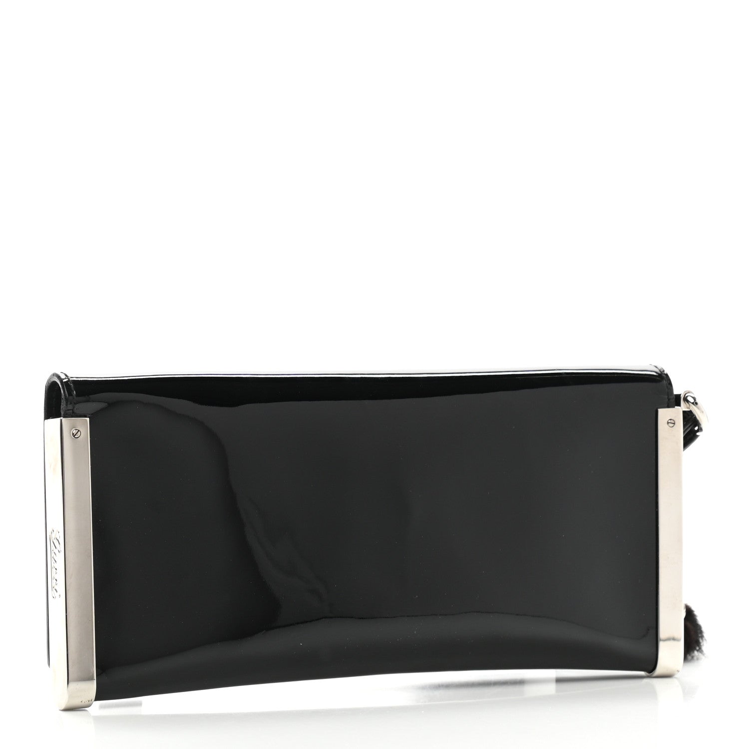Gucci Patent Mink Crystal Tassel Clutch Black 3 of 7