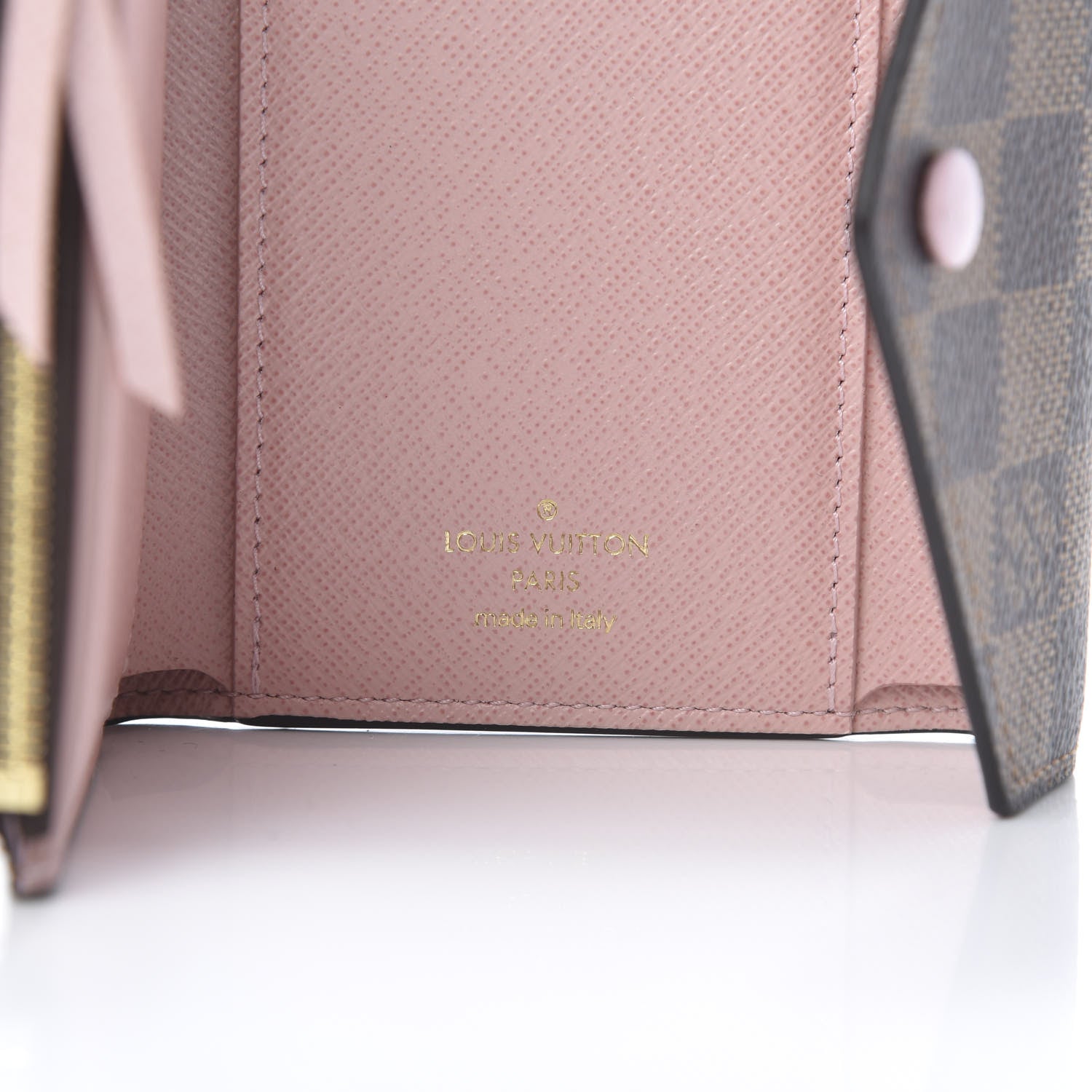 Louis Vuitton Damier Ebene Victorine Wallet Rose Ballerine 6 of 8