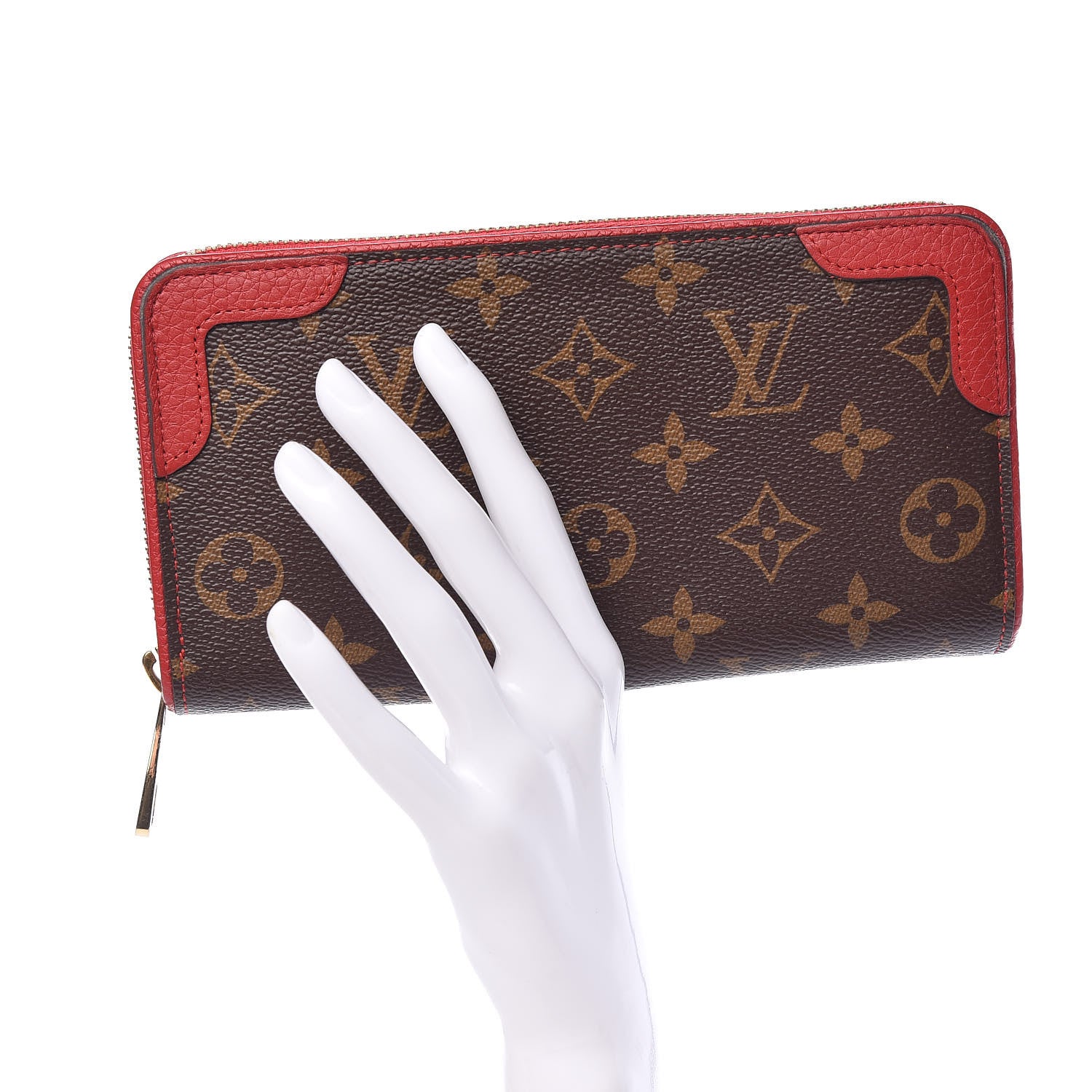 Louis Vuitton Monogram Retiro Zippy Wallet Cherry 2 of 9