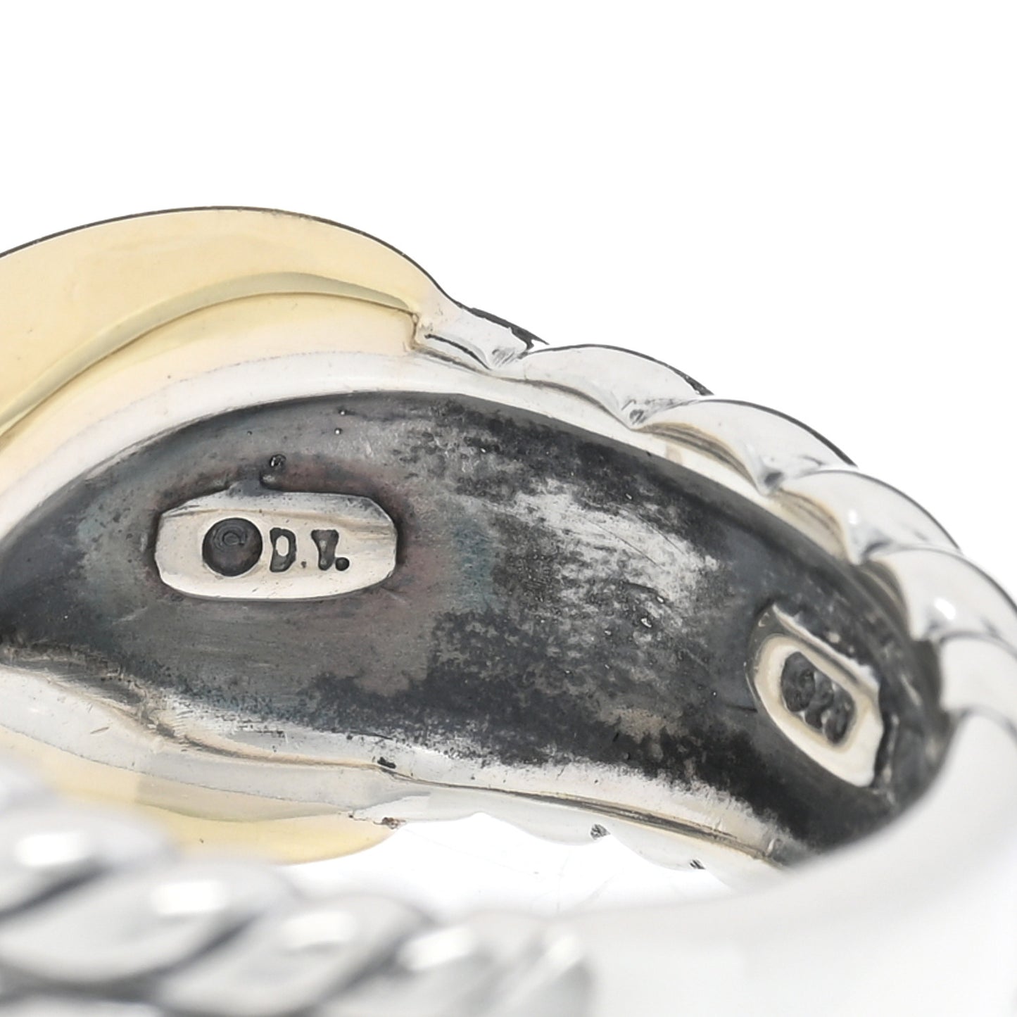 Sterling Silver 14k Yellow Gold X Crossover Ring 48 4.5