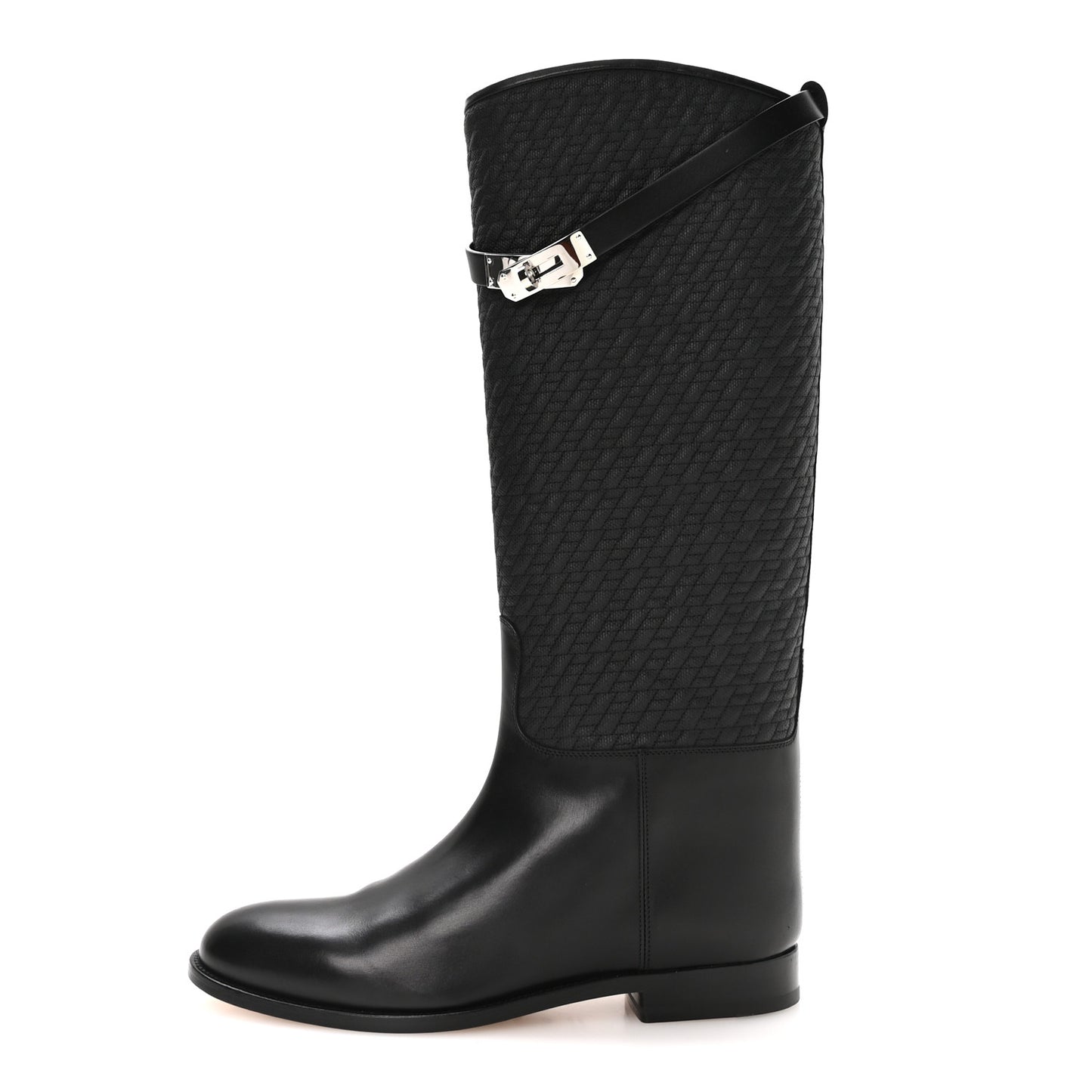 Toile Matelasse Box Kelly Jumping Boots 40 Black