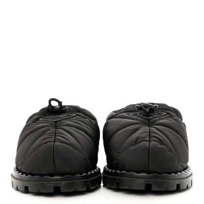 Prada Re-Nylon Piuma Triangle Logo Padded Drawcord Rush 20mm Slippers 39.5 Black 2 of 8