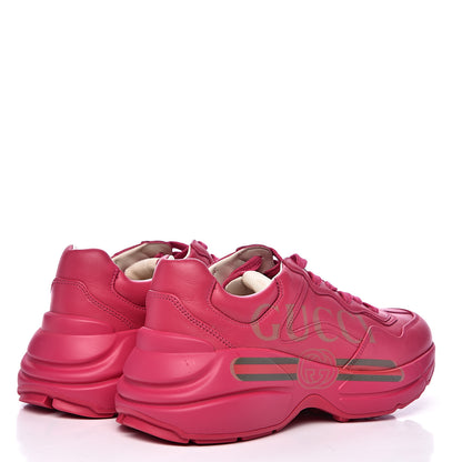 Gucci Calfskin Logo Womens Rhyton Sneakers 36.5 Box Pink 4 of 8