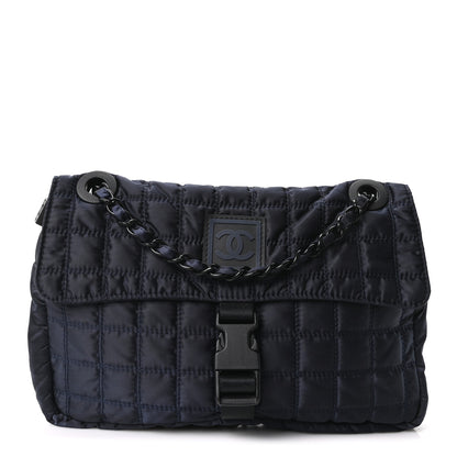 Chanel Nylon Quilted Ski Sport Flap Bag Navy 1 of 10