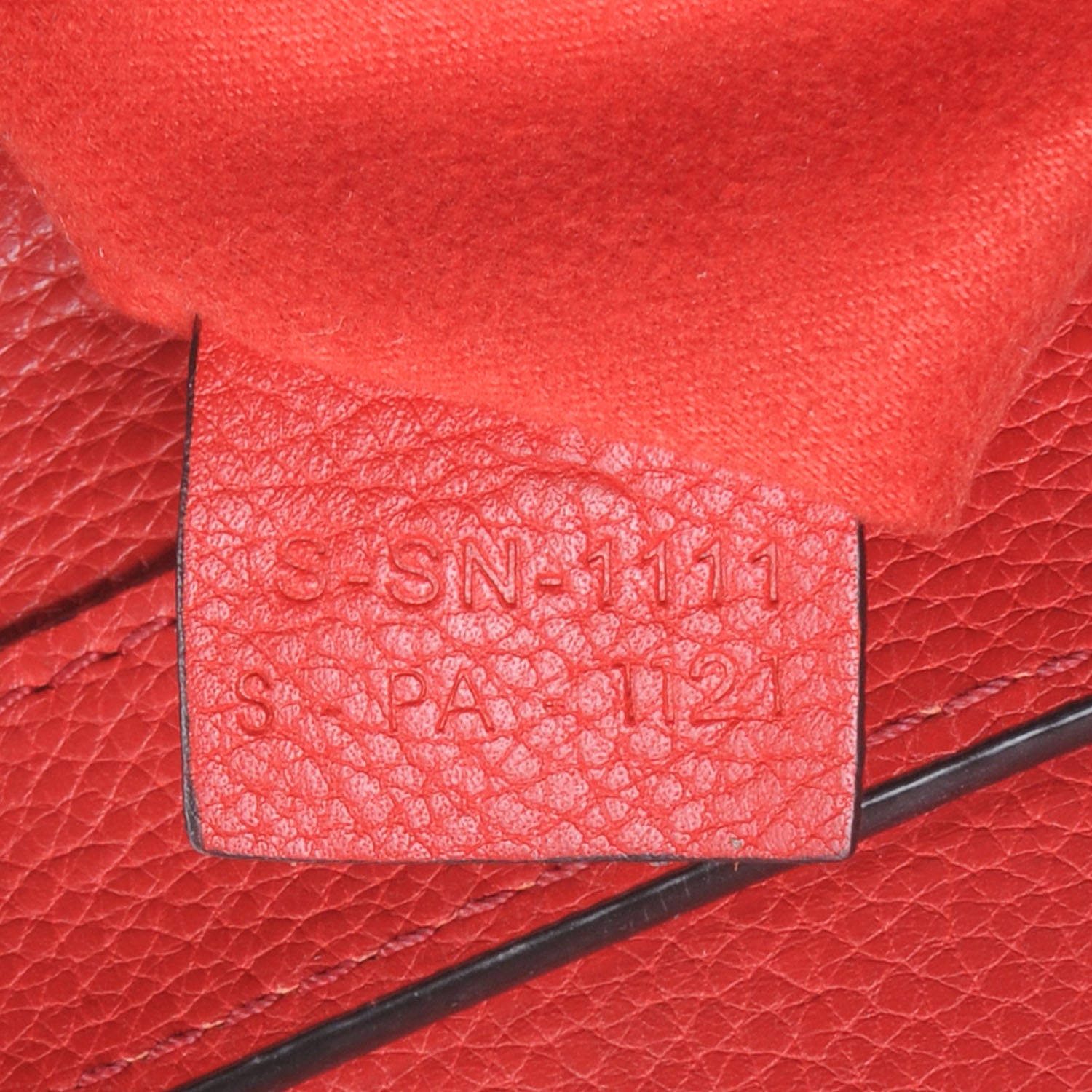 Celine Drummed Calfskin Mini Luggage Coquelicot 6 of 8