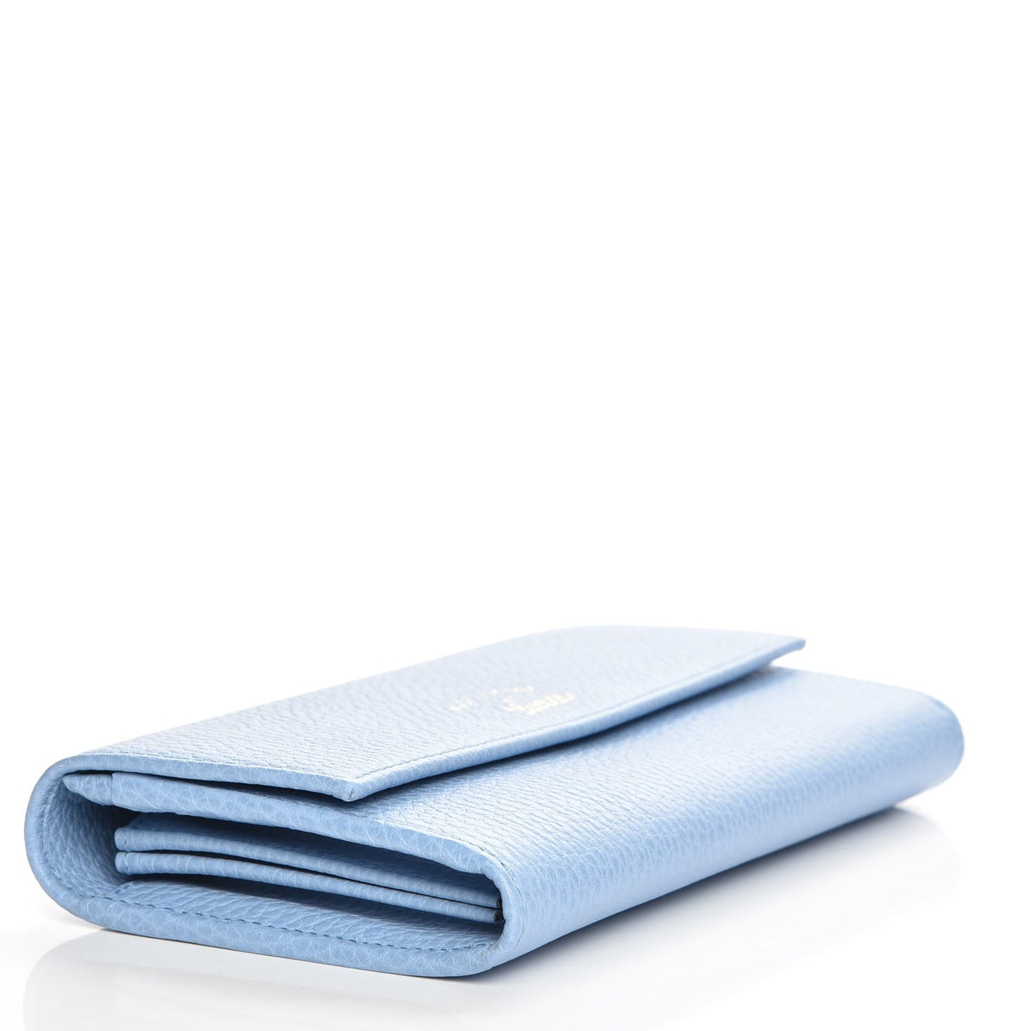 Dollar Calfskin Swing Continental Wallet Mineral Blue