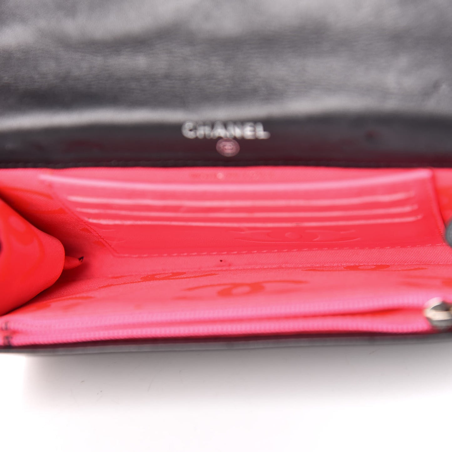 Calfskin Quilted Cambon Flap Wallet Black