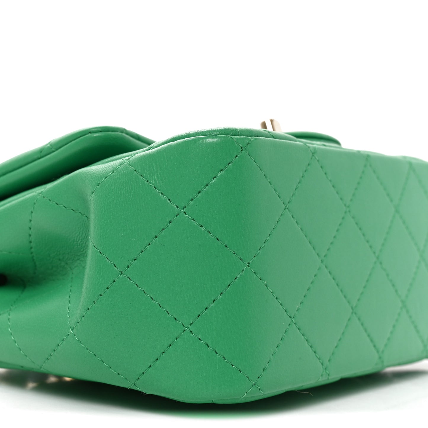 Lambskin Quilted Mini Square Flap Green