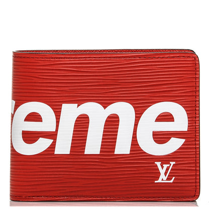 Louis Vuitton X SUPREME Epi Slender Wallet Red 1 of 8