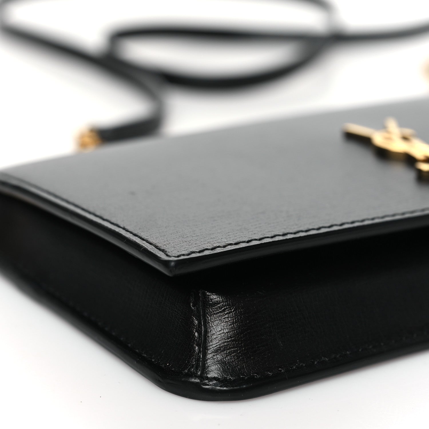 Saint Laurent Grained Calfskin Monogram Phone Holder Crossbody Black 8 of 10