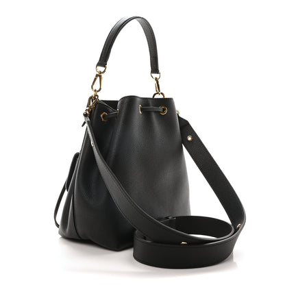 Louis Vuitton Calfskin Lockme Bucket MM Black 3 of 10