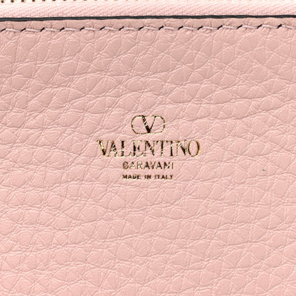 Valentino Garavani Grainy Calfskin Medium Rockstud Tote Black Rose Quartz 7 of 12