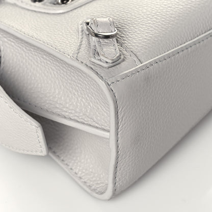 Balenciaga Grained Calfskin Neo Classic Silver Hardware Nano City Crossbody Chalky White 7 of 12