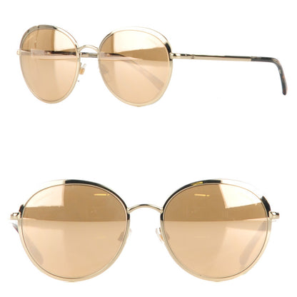 Chanel 18k Gold Mirror Round Signature Sunglasses 4206 Gold 1 of 6