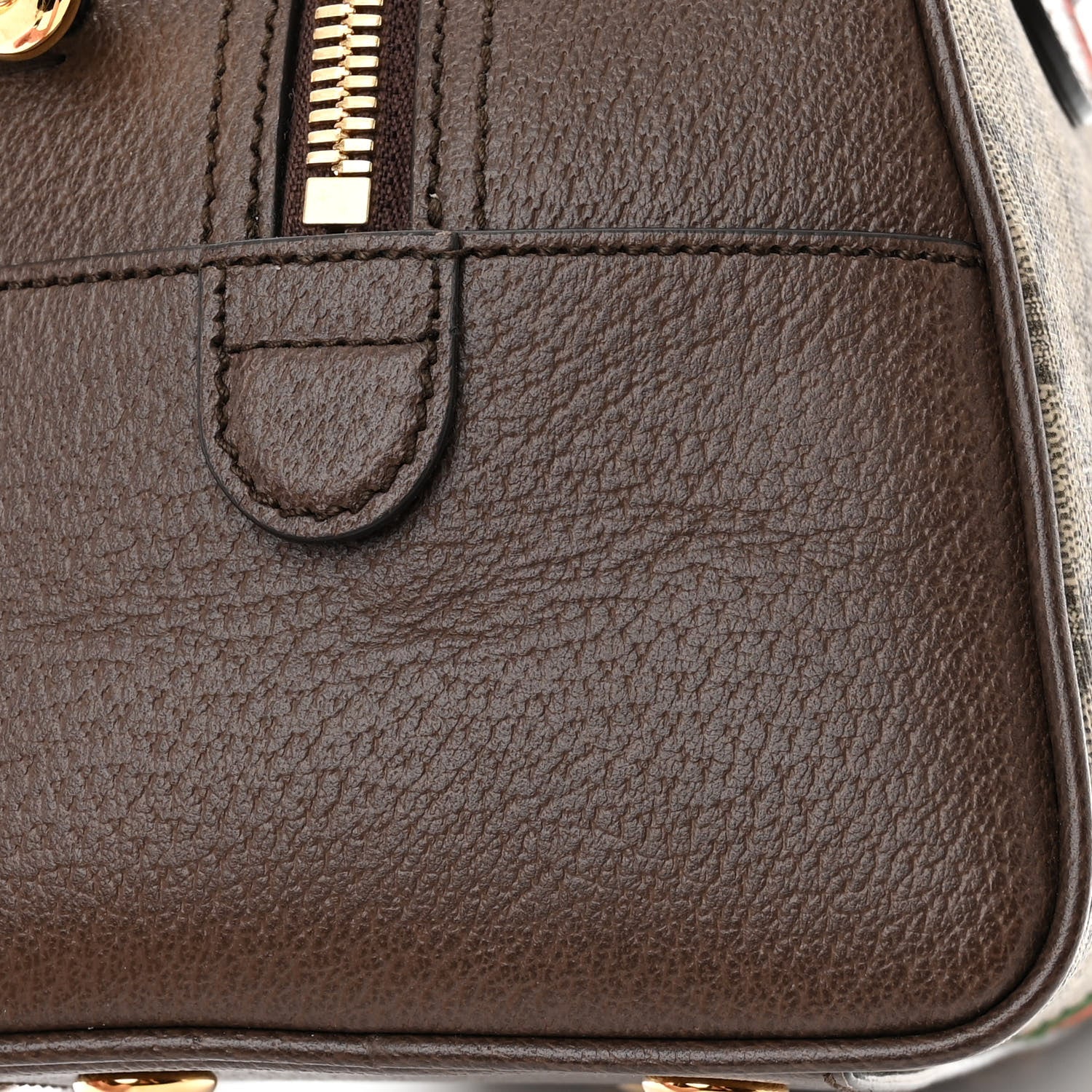 Gucci GG Supreme Monogram Textured Dollar Calfskin Web Medium Ophidia Top Handle Bowler Bag Beige Ebony New Acero 14 of 15