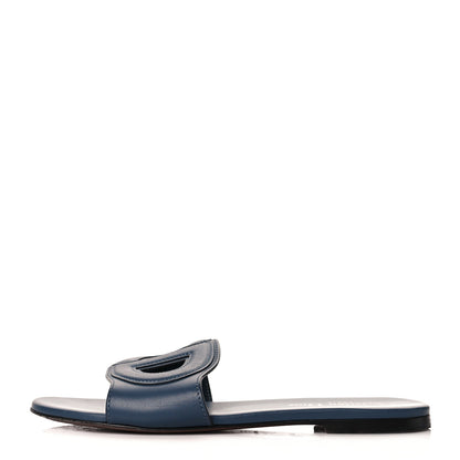 Christian Dior Calfskin D-Club Mule Sandal 37 Navy 1 of 14