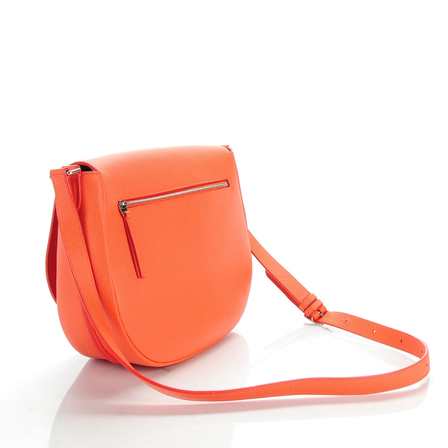 Grained Calfskin Trotteur Messenger Coral