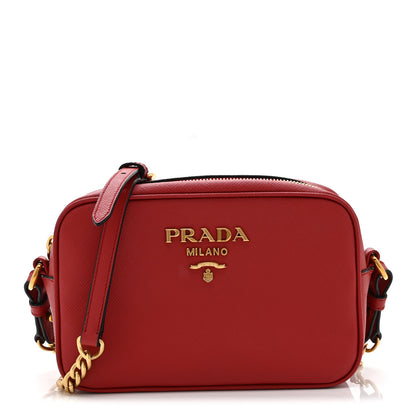 Prada Saffiano Mini Camera Crossbody Bag Rosso 1 of 10
