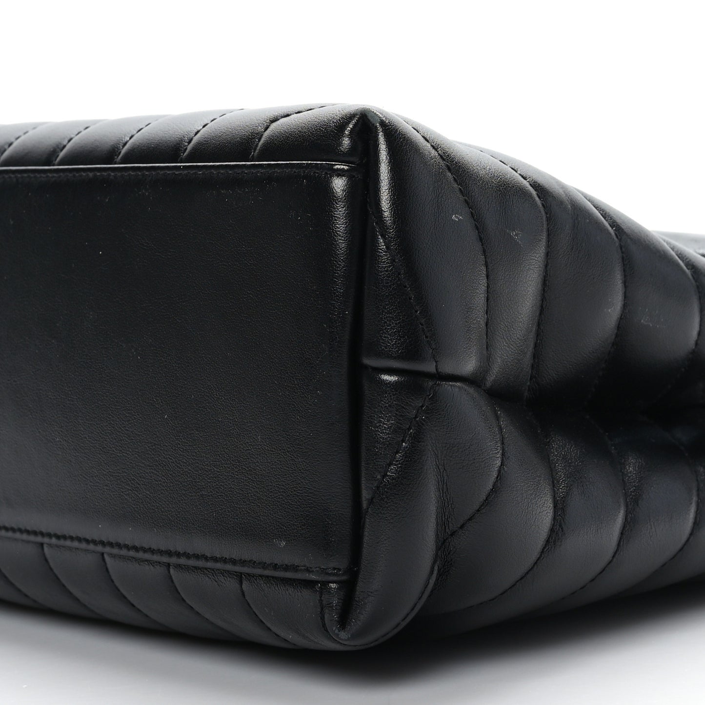 Calfskin Y Quilted Monogram Medium Loulou Chain Satchel Black
