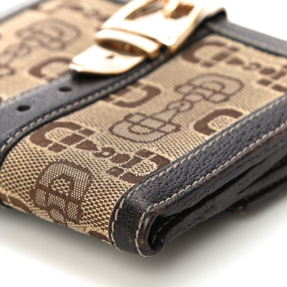 Gucci Horsebit Canvas Buckle Compact Wallet Brown 11 of 19