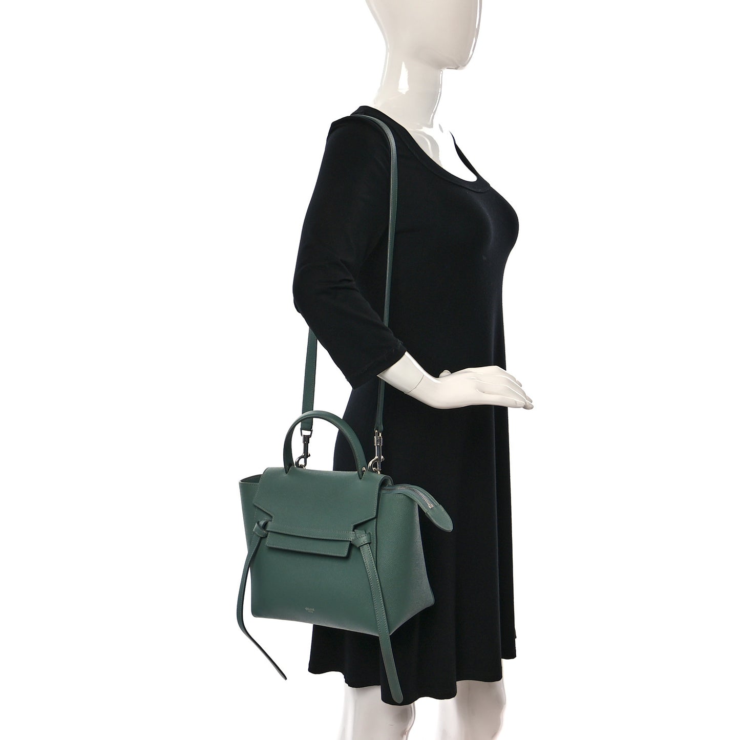 Grained Calfskin Micro Belt Bag Celadon