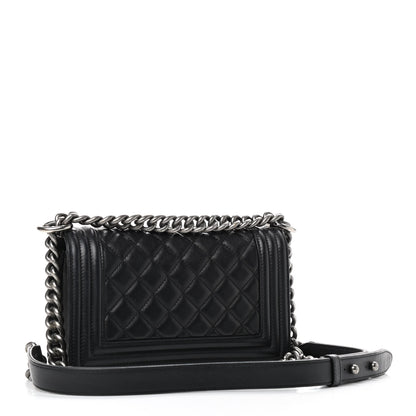 Chanel Lambskin Quilted Small Boy Flap Black 2 of 11