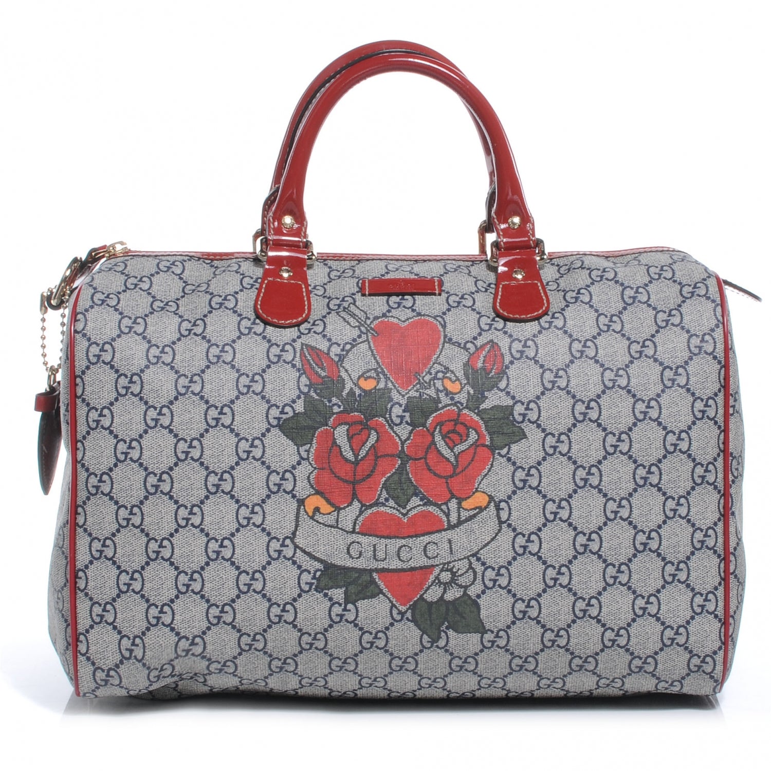 Gucci GG Plus Monogram Tattoo Heart Medium Joy Boston Red 1 of 8