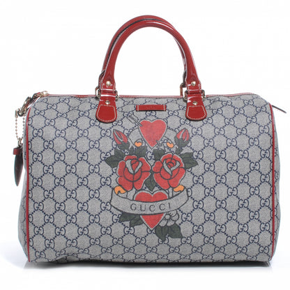Gucci GG Plus Monogram Tattoo Heart Medium Joy Boston Red 1 of 8