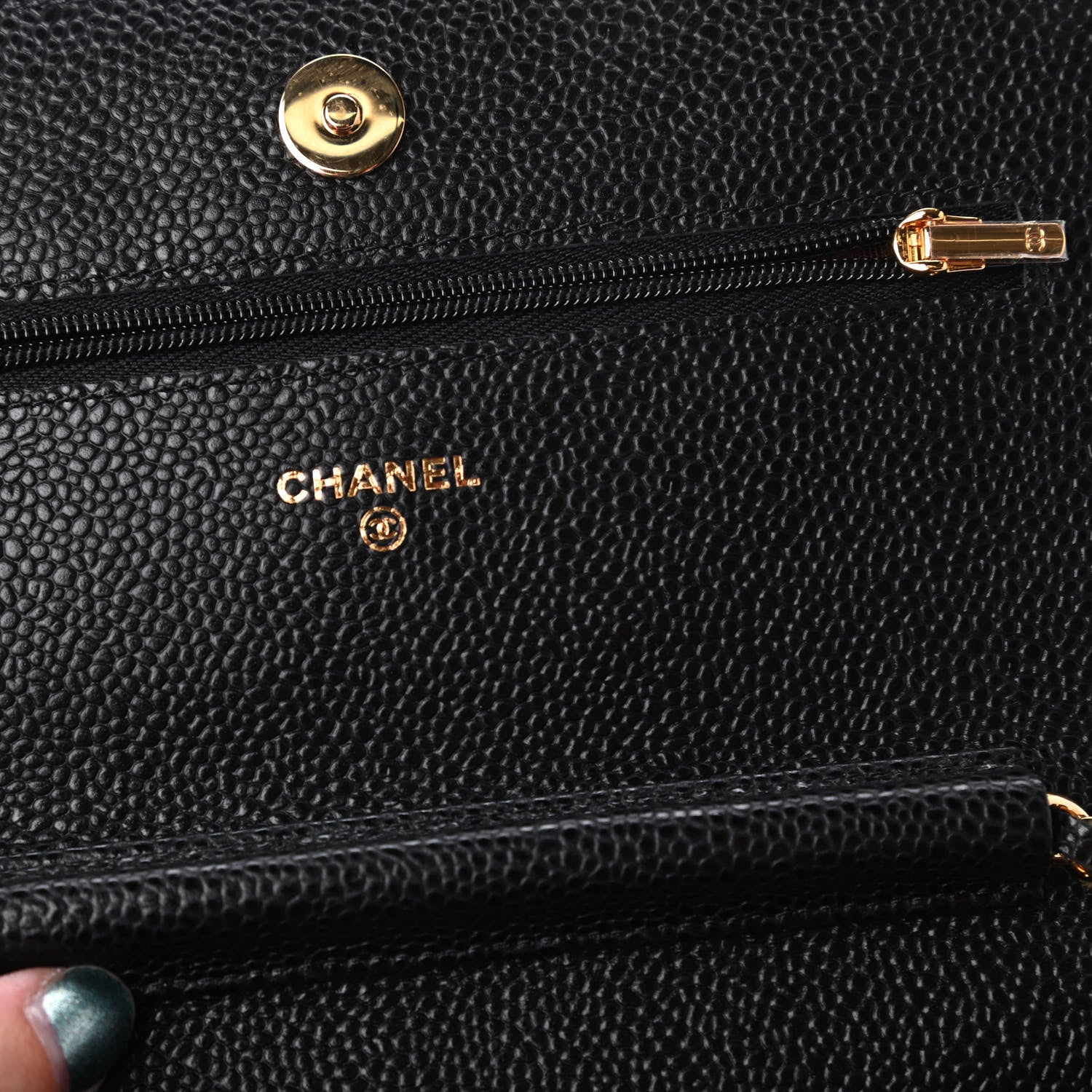 Chanel Caviar Quilted Wallet On Chain WOC Black 8 of 12
