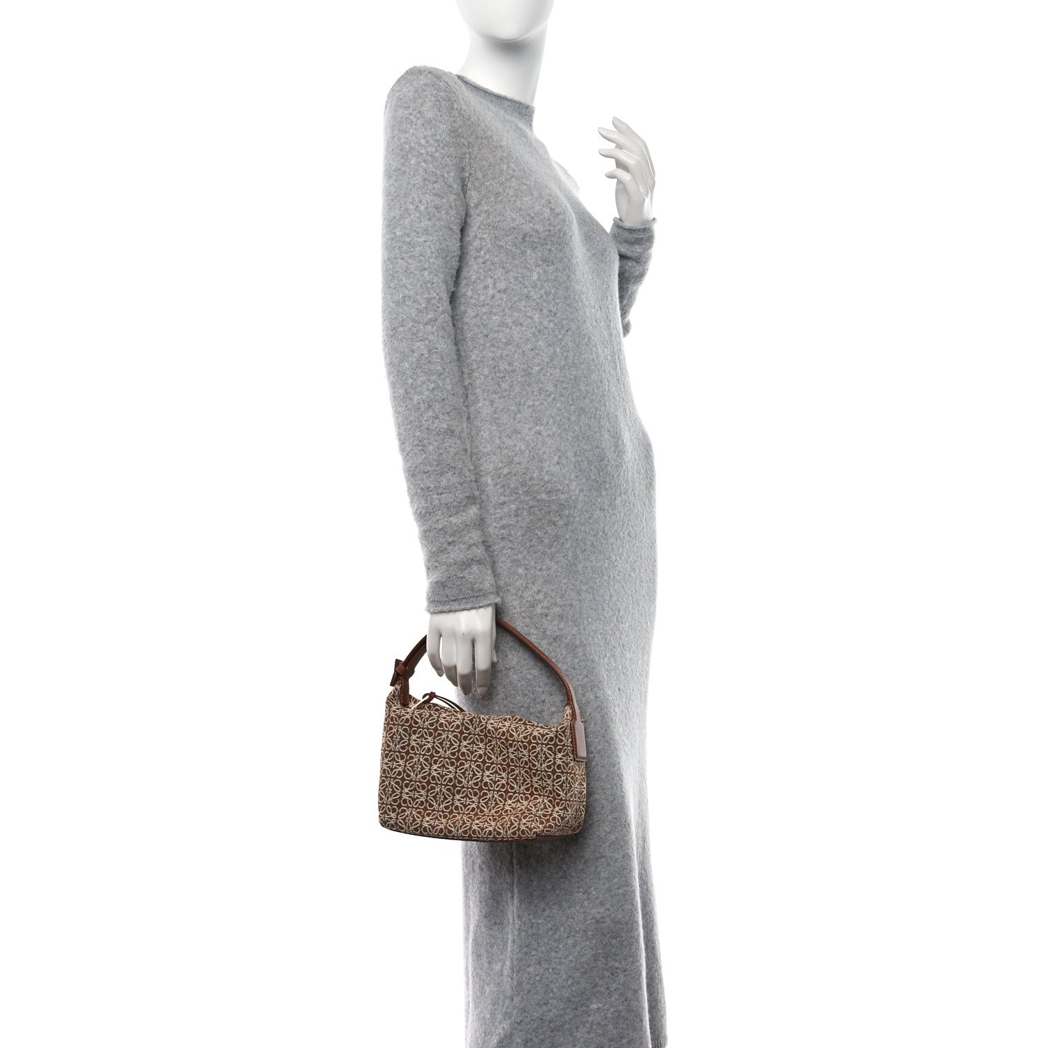 Loewe Jacquard Anagram Calfskin Small Cubi Bag Tan Pecan 2 of 10