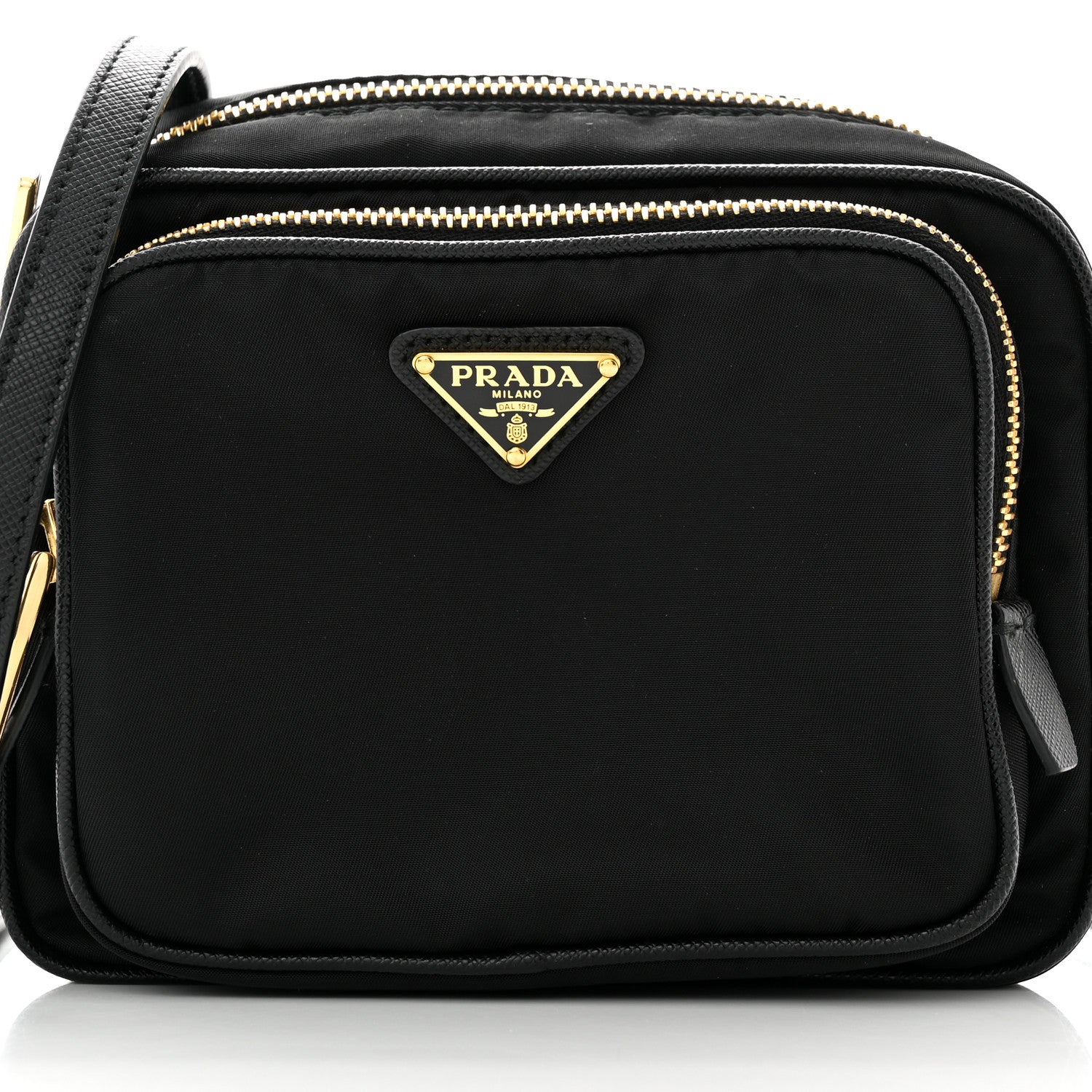 Prada Nylon Saffiano Double Zip Camera Bag Black 8 of 10
