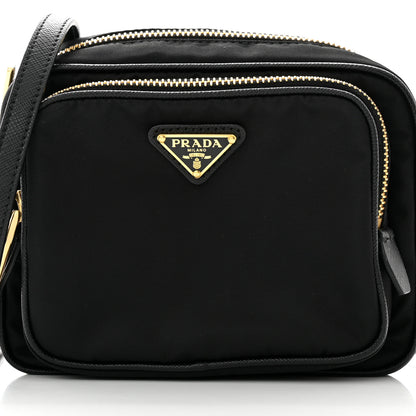 Prada Nylon Saffiano Double Zip Camera Bag Black 8 of 10