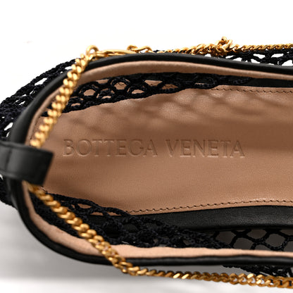 Bottega Veneta Mesh Nappa Chunky Chain Stretch Ballerina Flats 37 Black 7 of 9