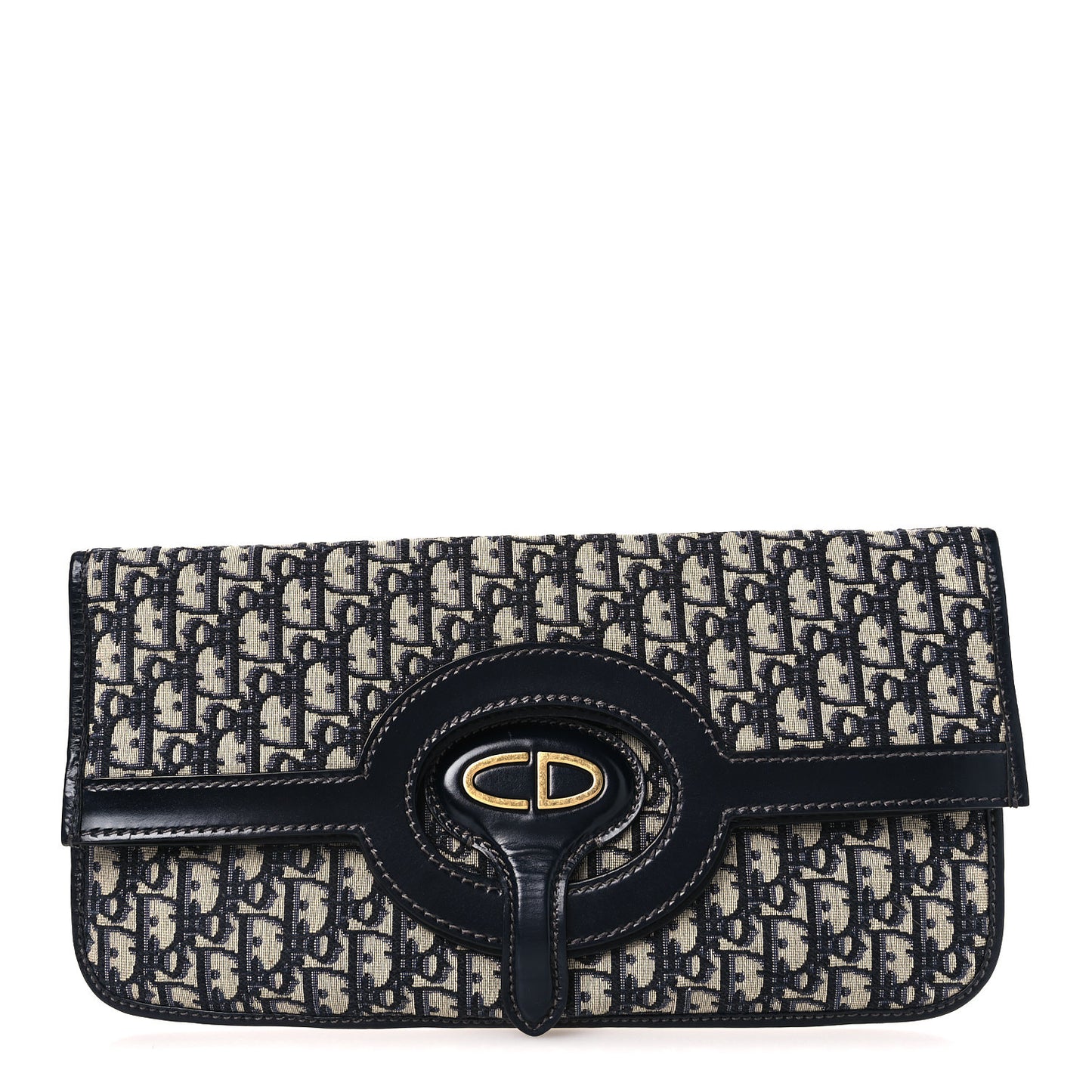 Oblique Fold Over Clutch Blue