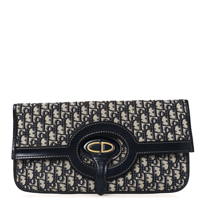 Christian Dior Oblique Fold Over Clutch Blue 1 of 9