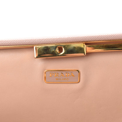 Prada Saffiano Lux East West Frame Clutch Cammeo 8 of 10