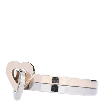 Cartier 18K White Pink Gold Double Heart Ring 50 5.25 3 of 6