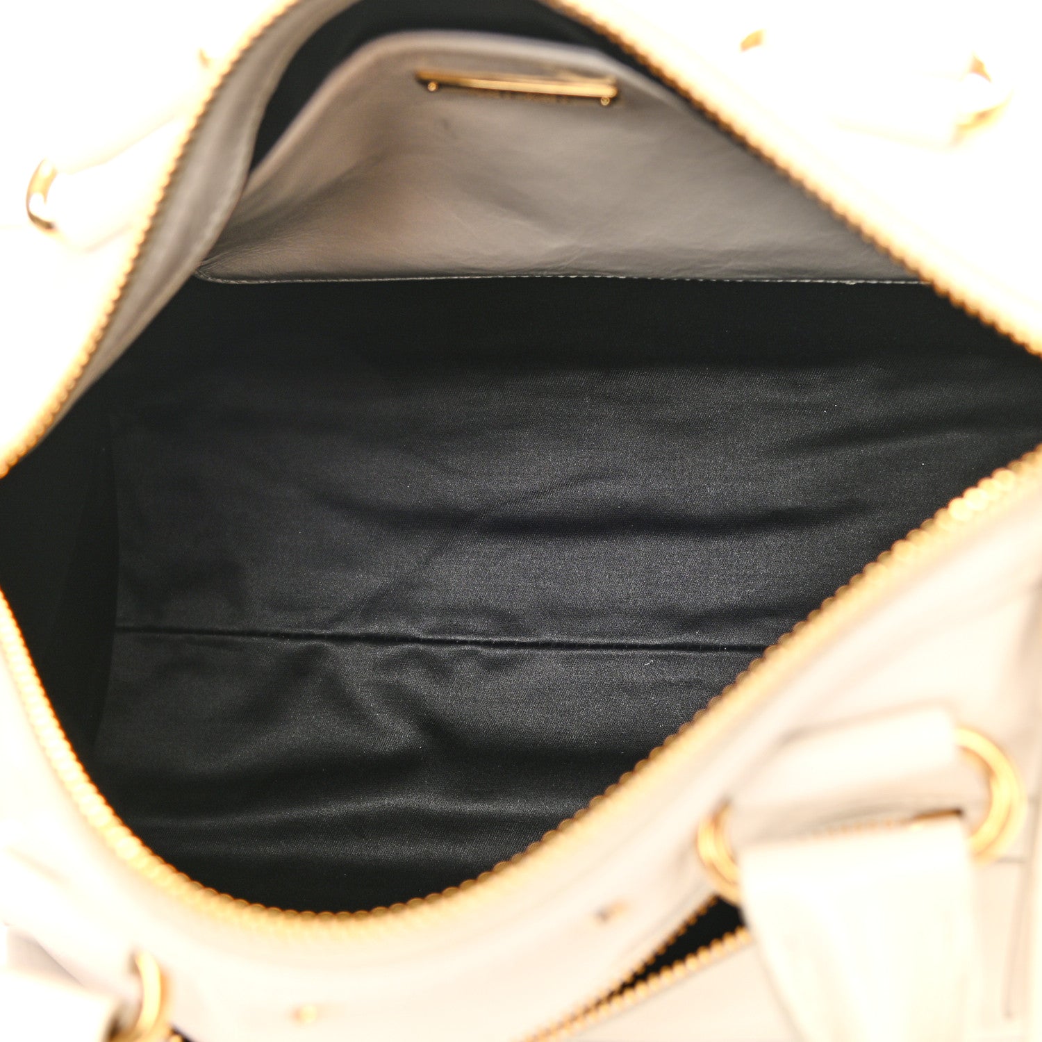 Miu Miu Vitello Shine Zip Tote Talco 5 of 10