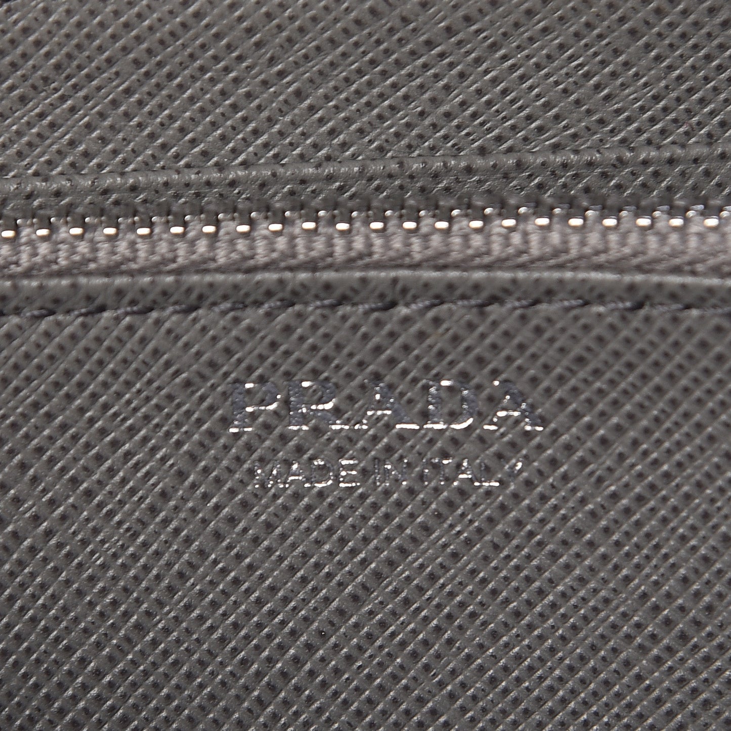 Saffiano Shine Monochrome Zip Around Wallet Grey