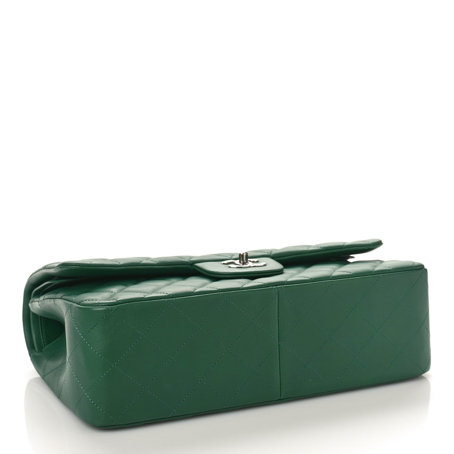 Chanel Lambskin Quilted Jumbo Double Flap Green 3 of 8