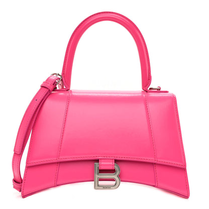 Balenciaga Shiny Box Calfskin Small Hourglass Top Handle Bag Acid Fuchsia 1 of 8