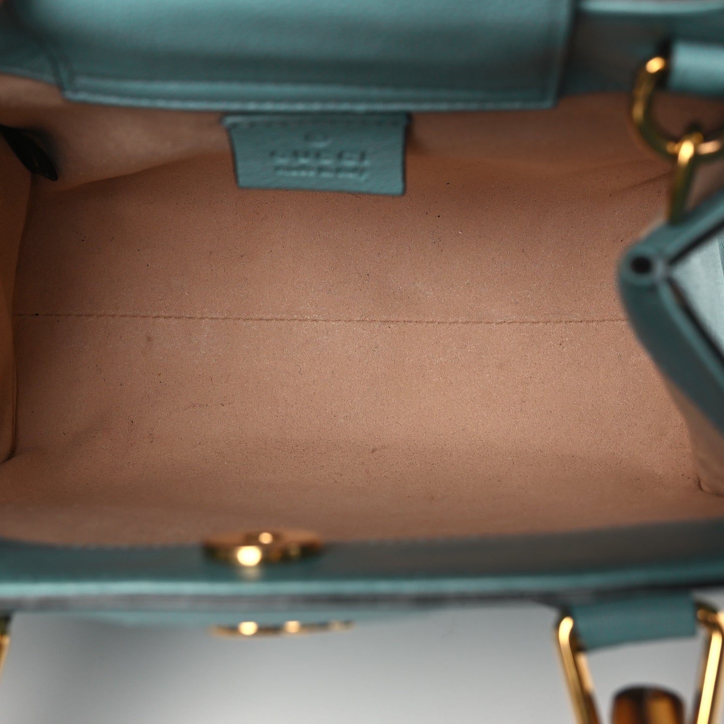 Wonka Grain Calfskin Mini Diana Tote Bag Dusty Azure Orange Fluo