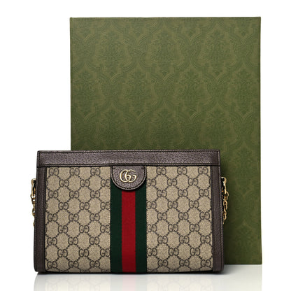 Gucci GG Supreme Monogram Web Small Ophidia Chain Shoulder Bag Brown 13 of 13