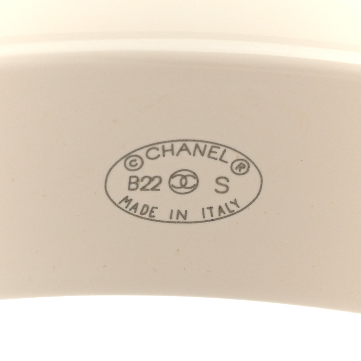 Chanel Resin Logo Bangle Bracelet Black White 4 of 5