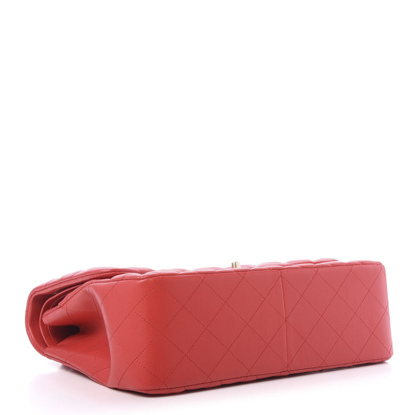Lambskin Quilted Jumbo Double Flap Red